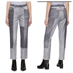 rag & bone MIRAMAR Black and Gray Cropped Pants s 29
